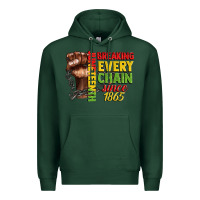 Sports Green juneteenth breaking every chain since 1865 Premium Hoodie - CowGirlArtShop