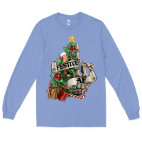 Colony Blue Festive af Christmas middle finger Long Sleeve Tee - NancyCooperArtShop