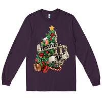 Plum Festive af Christmas middle finger Long Sleeve Tee - NancyCooperArtShop
