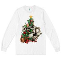 White Festive af Christmas middle finger Long Sleeve Tee - NancyCooperArtShop