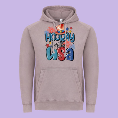 Hooray For The Usa Vintage Hoodie Designed By Maliassmallbusiness