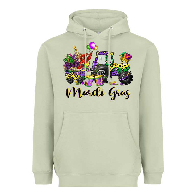 Mardi Gras Tractor Heavyweight Hoodie by CowGirlArtShop | Teevron