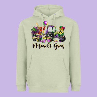 Mardi Gras Tractor Heavyweight Hoodie Designed By Cowgirlartshop