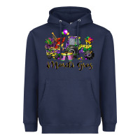 Navy mardi gras tractor Heavyweight Hoodie - CowGirlArtShop