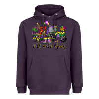 Plum mardi gras tractor Heavyweight Hoodie - CowGirlArtShop