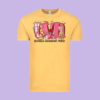 Lvn Licensed Vocational Nurse Valentine's Day Vintage Tee Designed By Maliassmallbusiness