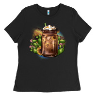 Black sunflower coffee cup cactus Ladies Tee - JahusDesignShop