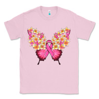 Bubblegum Pink Pink ribbon Breast Cancer butterfly Classic Tee - NancyCooperArtShop