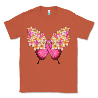 Copper Pink ribbon Breast Cancer butterfly Classic Tee - NancyCooperArtShop