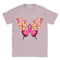 Lilac Pink ribbon Breast Cancer butterfly Classic Tee - NancyCooperArtShop