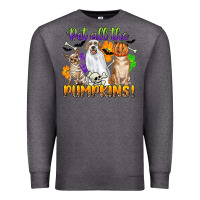 Charcoal Heather pet all the pumpkins Premium Sweatshirt - CowGirlArtShop