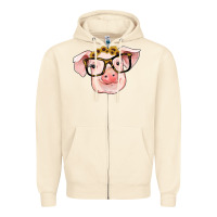 Sandshell sunflowers with pig Zipper Hoodie - RanaPortraitStore