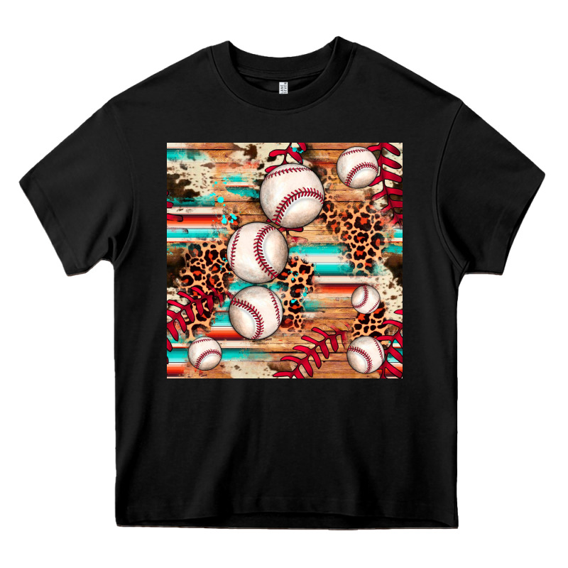 Baseball Leopard Cowhide Turquoise Seamless Pattern Heavy Core Tee by JahusDesignShop | Teevron