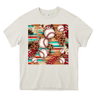 Cream baseball leopard cowhide turquoise seamless pattern Heavy Core Tee - JahusDesignShop
