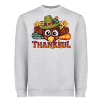 Heather Grey western thankful thanksgiving turkey Heavyweight Sweatshirt - NancyCooperArtShop