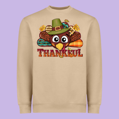 Western Thankful Thanksgiving Turkey Heavyweight Sweatshirt Designed By Nancycooperartshop