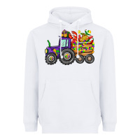 White mardi gras tractor Heavyweight Hoodie - CowGirlArtShop
