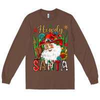 Chestnut Howdy Santa Long Sleeve Tee - NancyCooperArtShop