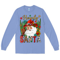 Colony Blue Howdy Santa Long Sleeve Tee - NancyCooperArtShop