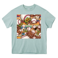 Arona baseball leopard cowhide sunflower seamless pattern Heavy Core Tee - JahusDesignShop