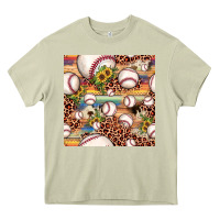 Mossy baseball leopard cowhide sunflower seamless pattern Heavy Core Tee - JahusDesignShop