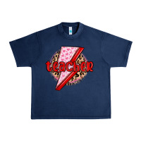 Navy teacher lightning bolt valentines day Urban Heavy Tee - MaliasSmallBusiness