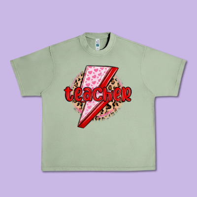 Teacher Lightning Bolt Valentines Day Urban Heavy Tee Designed By Maliassmallbusiness