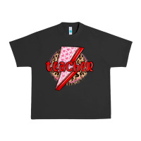 Pigment Black teacher lightning bolt valentines day Urban Heavy Tee - MaliasSmallBusiness