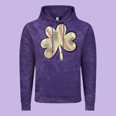 Baseball Distressed Shamrock Vintage Hoodie Designed By Maliassmallbusiness