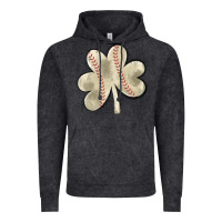 Vintage Black baseball distressed shamrock Vintage Hoodie - MaliasSmallBusiness