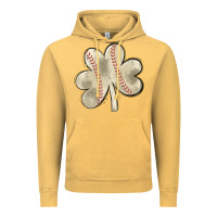 Vintage Mustard baseball distressed shamrock Vintage Hoodie - MaliasSmallBusiness