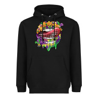 Black mardi gras lips Heavyweight Hoodie - CowGirlArtShop