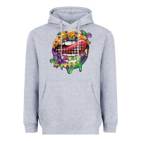 Heather Grey mardi gras lips Heavyweight Hoodie - CowGirlArtShop