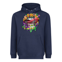 Navy mardi gras lips Heavyweight Hoodie - CowGirlArtShop