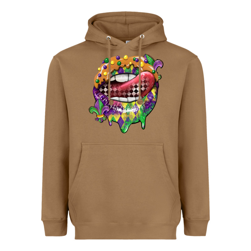 Mardi Gras Lips Heavyweight Hoodie by CowGirlArtShop | Teevron