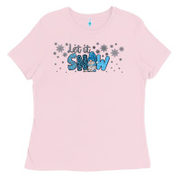 Bubblegum Pink winter let it snow Ladies Tee - JahusDesignShop