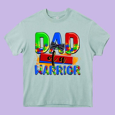 Dad Of A Warrior Heavy Core Tee Designed By Adodesignshop