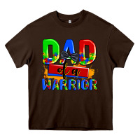 Chocolate Brown dad of a warrior Heavy Core Tee - AdoDesignShop