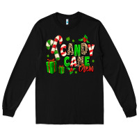 Black Candy Cane Crew Long Sleeve Tee - MaliasSmallBusiness