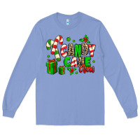 Colony Blue Candy Cane Crew Long Sleeve Tee - MaliasSmallBusiness