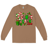 Toasted Coconut Candy Cane Crew Long Sleeve Tee - MaliasSmallBusiness