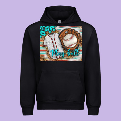 Baseball Play Ball With Leopard Mousepad Urban Hoodie Designed By Bundleandbundleshop