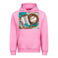 Fuchsia Pink Baseball Play Ball With Leopard Mousepad Urban Hoodie - BundleAndBundleShop