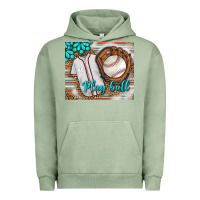 Pigment Oil Green Baseball Play Ball With Leopard Mousepad Urban Hoodie - BundleAndBundleShop