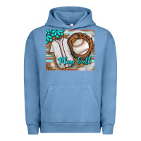 Pigment Pebble Blue Baseball Play Ball With Leopard Mousepad Urban Hoodie - BundleAndBundleShop