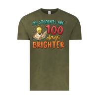 Vintage Olive my students 100 days brighter Vintage Tee - MaliasSmallBusiness