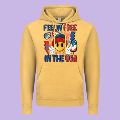 Feelin Free In The Usa Vintage Hoodie Designed By Maliassmallbusiness