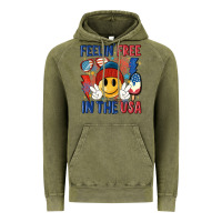 Vintage Olive feelin free in the usa Vintage Hoodie - MaliasSmallBusiness