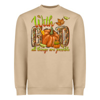 Mushroom with god all things are possible Heavyweight Sweatshirt - NancyCooperArtShop