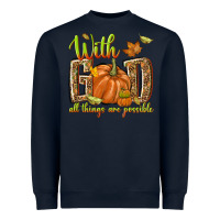 Navy with god all things are possible Heavyweight Sweatshirt - NancyCooperArtShop